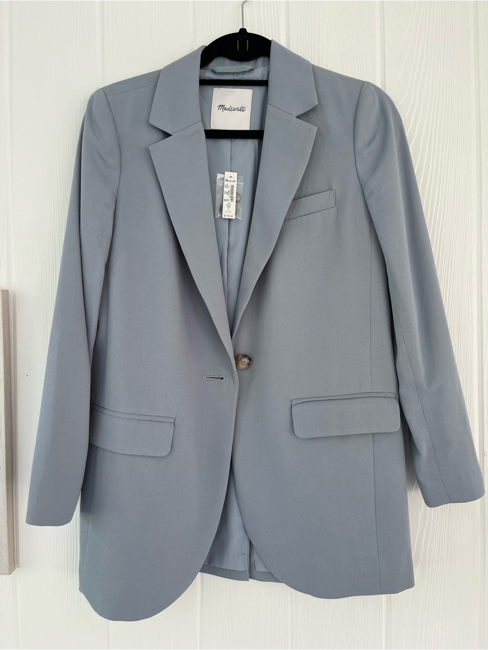 NWT Madewell The Larsen Blazer in Drapeweave | Blue